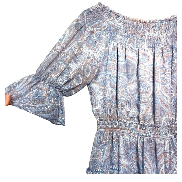 MISA Los Angeles Darla Off Shoulder Dress Small Muted Paisley from Revolve - Picture 6 of 9